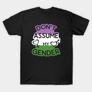 Don't Assume My Gender Genderqueer LGBT Pride T-Shirt